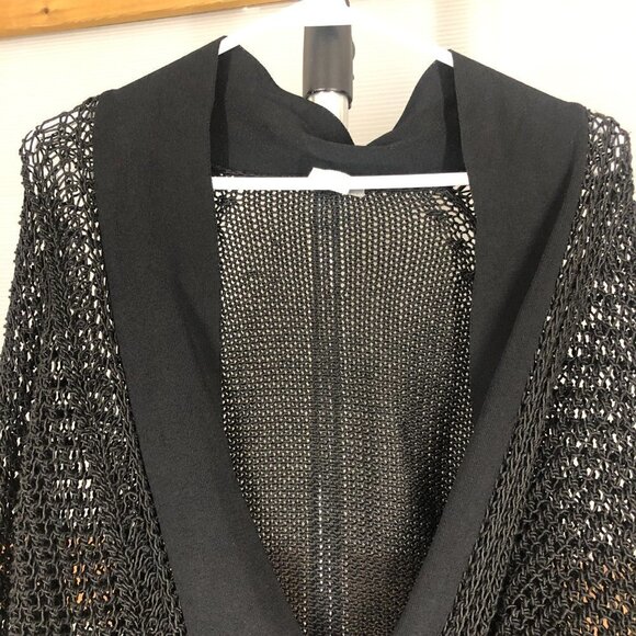 Crea Concept Black Macrame Crochet Knit Cardigan Sz 42 EU‎ - Picture 3 of 14